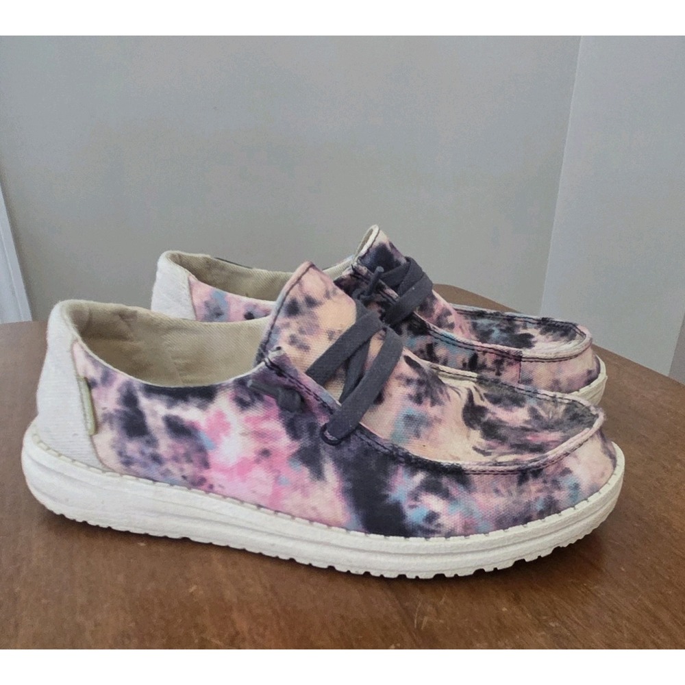 Hey Dude Tie Dye Womens 6‎ Navy Blue Pink Orange Sky Blue - Picture 2 of 11
